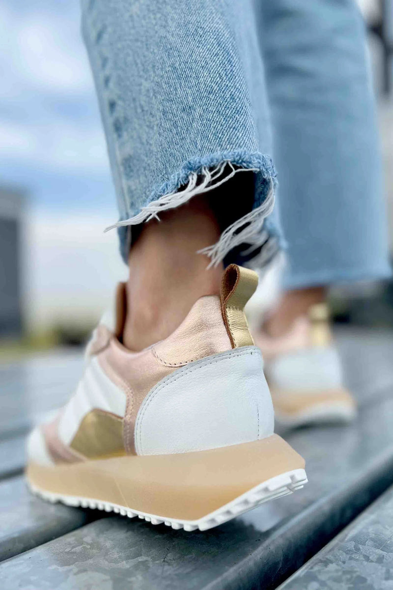 CB Lumen Sneakers - White/Gold/Rose-250 Shoes-PMK Shoes-Coastal Bloom Boutique, find the trendiest versions of the popular styles and looks Located in Indialantic, FL