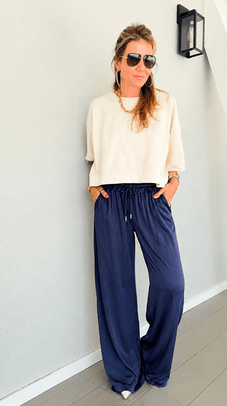 Luminous Ease Lounge Italian Pant - Navy