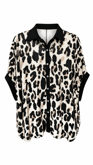Luminous Leopard Button Down Italian Top
