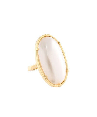 Luminous Oval Pearl Ring