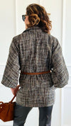 Luxe Belted Italian Jacket-160 Jackets-AZUL MONACO-Coastal Bloom Boutique, find the trendiest versions of the popular styles and looks Located in Indialantic, FL