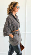 Luxe Belted Italian Jacket-160 Jackets-AZUL MONACO-Coastal Bloom Boutique, find the trendiest versions of the popular styles and looks Located in Indialantic, FL