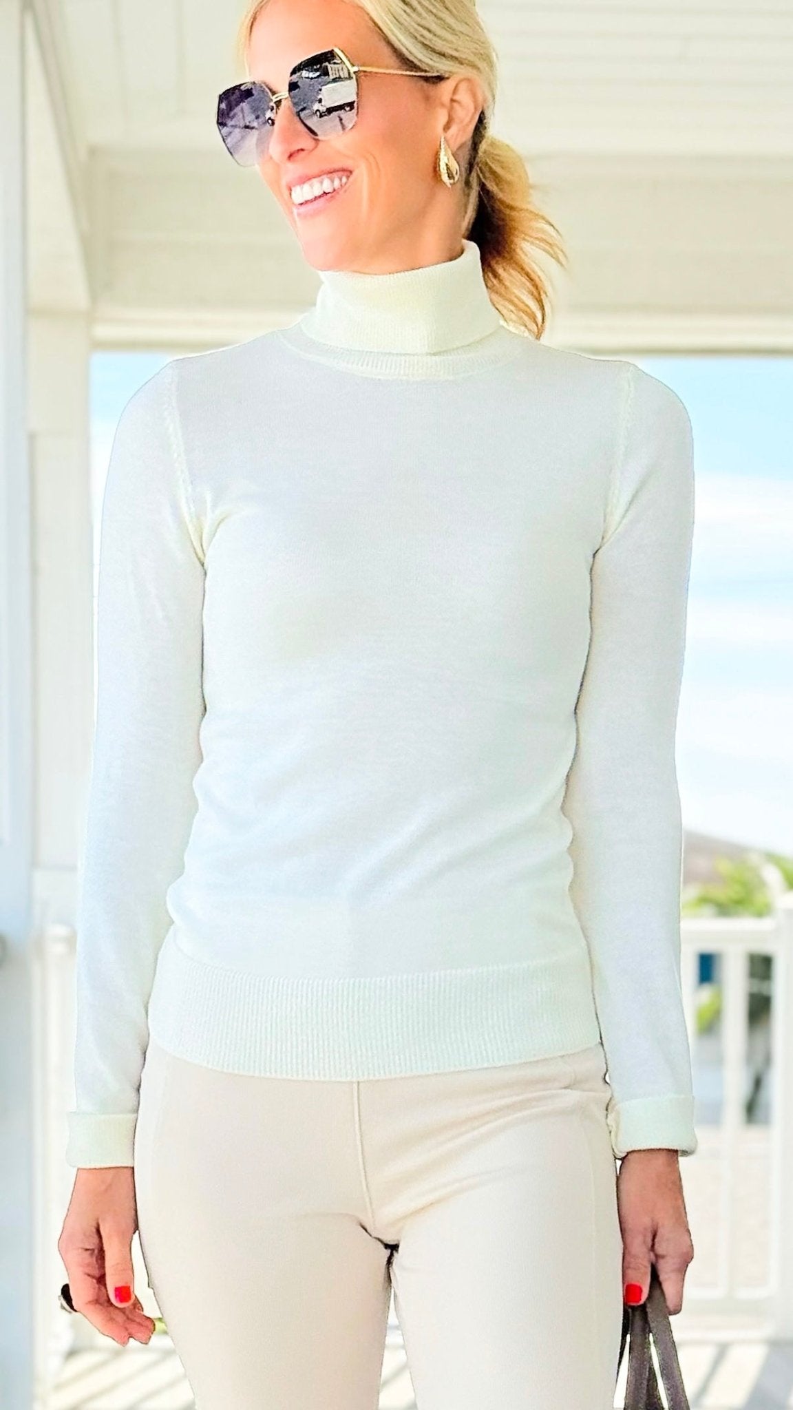 Luxe Essentia Turtleneck Top-110 Long Sleeve Tops-mystree-Coastal Bloom Boutique, find the trendiest versions of the popular styles and looks Located in Indialantic, FL