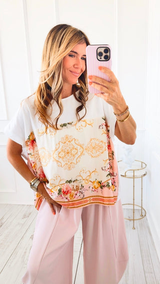 Majestic Bloom Scarf Italian Top