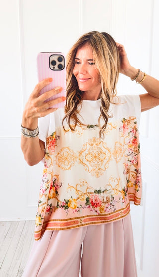 Majestic Bloom Scarf Italian Top