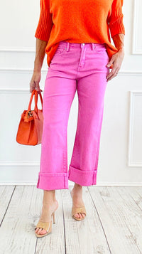 Malibu Pop Cuffed Denim Pants-100 Pants-Mica Denim-Coastal Bloom Boutique, find the trendiest versions of the popular styles and looks Located in Indialantic, FL