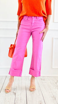 Malibu Pop Cuffed Denim Pants-100 Pants-Mica Denim-Coastal Bloom Boutique, find the trendiest versions of the popular styles and looks Located in Indialantic, FL