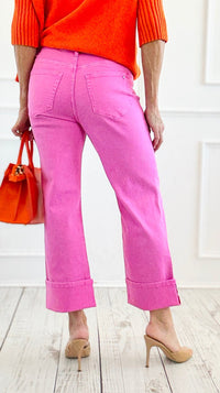 Malibu Pop Cuffed Denim Pants-100 Pants-Mica Denim-Coastal Bloom Boutique, find the trendiest versions of the popular styles and looks Located in Indialantic, FL