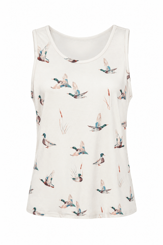 Mallard Print Fitted Tank Top