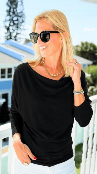 Margo Long Sleeve Knit Top - Black