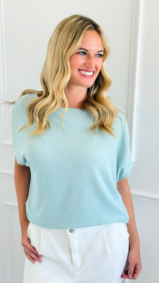 Margo Short Sleeve Knit Top - Mint