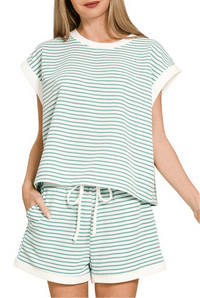 Marina Contrast Trim Lounge Set - Sea Angel