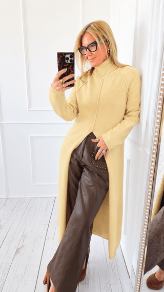 Maxi Turtleneck Sweater Dress - Butter