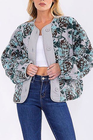 Meadow Drift Button Jacket-160 Jackets-Rousseau-Coastal Bloom Boutique, find the trendiest versions of the popular styles and looks Located in Indialantic, FL