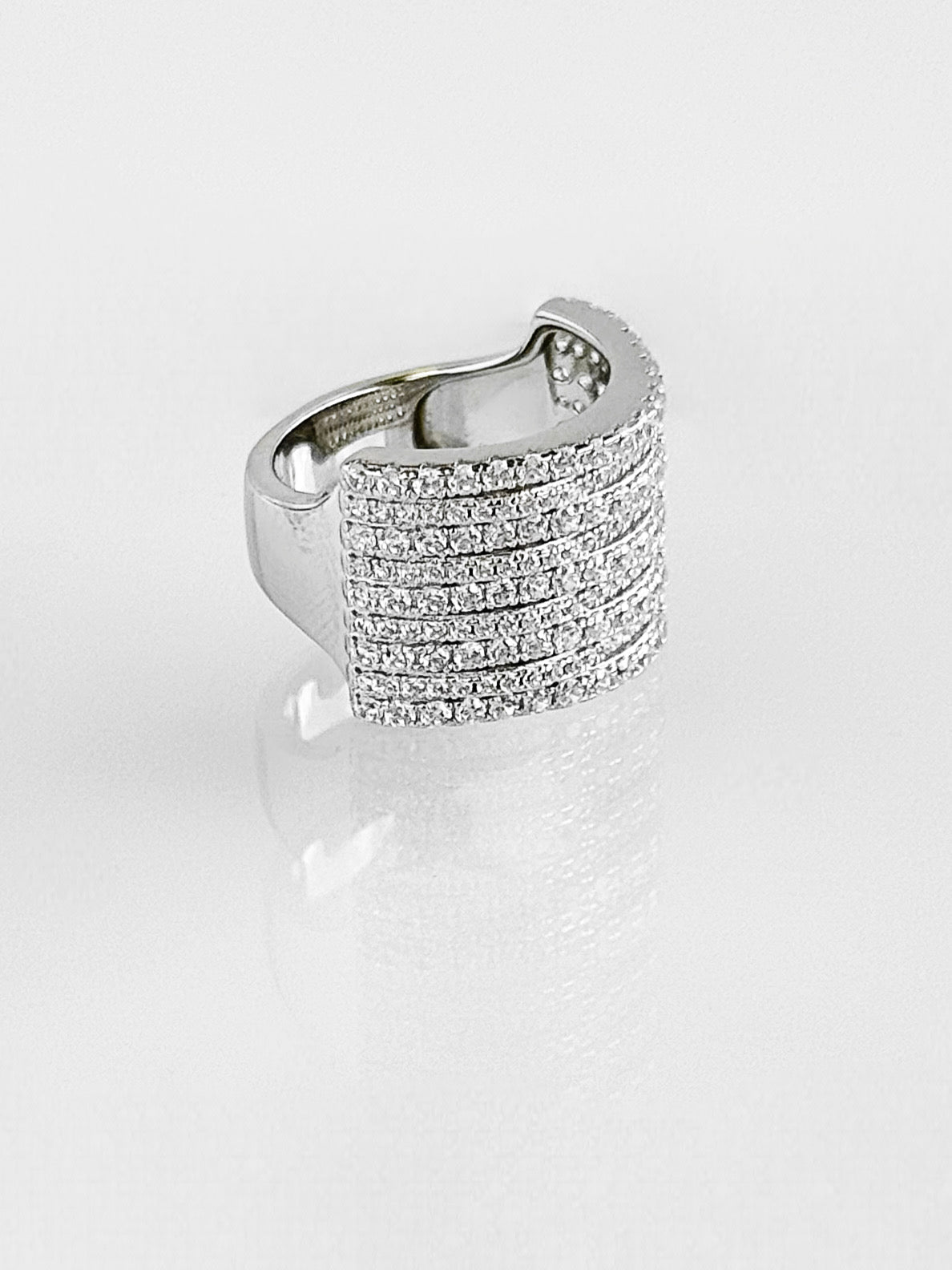 Micropave Thick As Thieves Bar Ring Clear-230 Jewelry-NYC-Coastal Bloom Boutique, find the trendiest versions of the popular styles and looks Located in Indialantic, FL