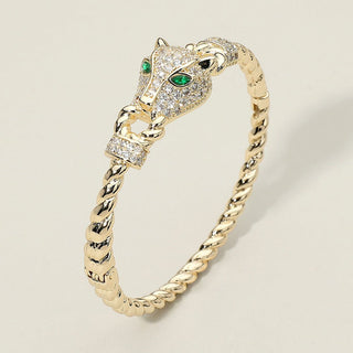 Micropave Wild Head Bracelet- Gold