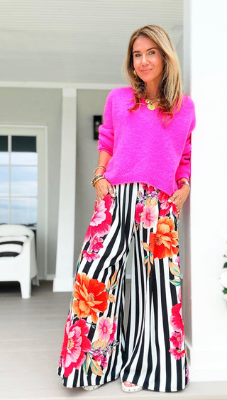 Midnight Bouquet Riviera Italian Pants