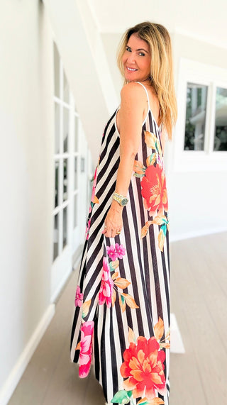 Midnight Bouquet Slip Italian Dress