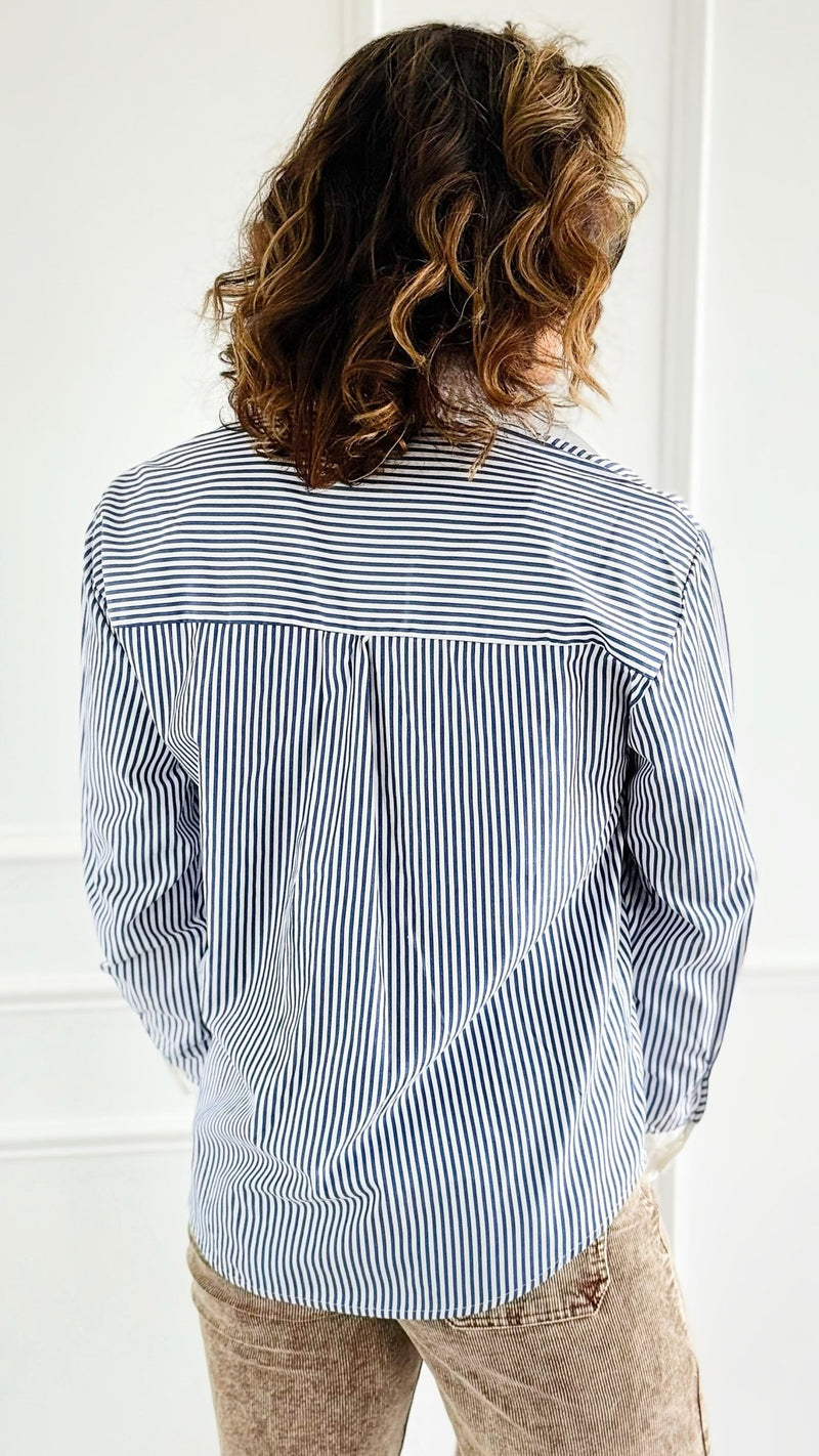 Midnight Lines in Motion Top-130 Long Sleeve Tops-IRIS-Coastal Bloom Boutique, find the trendiest versions of the popular styles and looks Located in Indialantic, FL