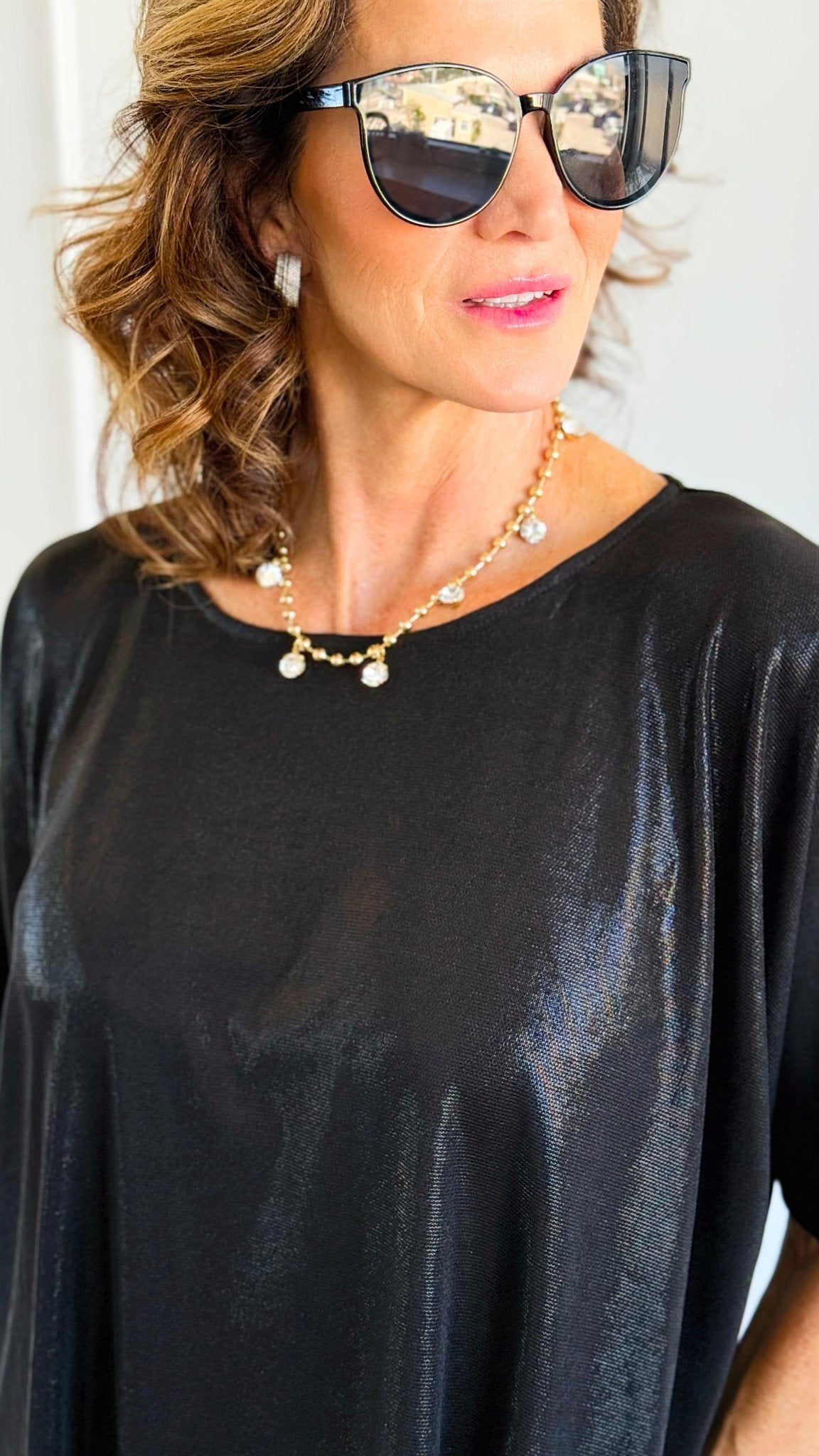 Midnight Muse Top-110 short Sleeve Top-GLAM-Coastal Bloom Boutique, find the trendiest versions of the popular styles and looks Located in Indialantic, FL