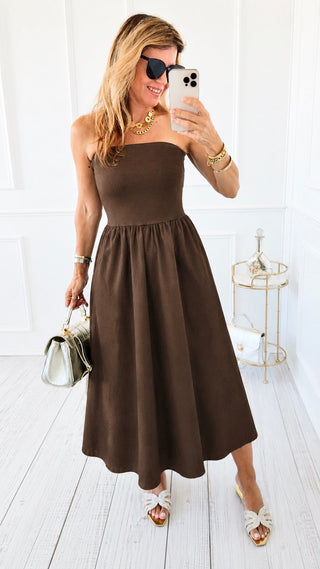 Midnight Silhouette Dress - Brown