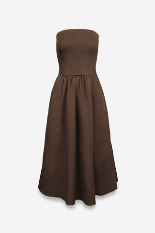 Midnight Silhouette Dress - Brown