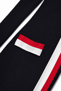 Midnight Spotlight Ribbed Maxi Dress