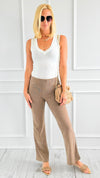 Midnight Whisper Bootcut Pants - Mocha-170 Bottoms-IRIS-Coastal Bloom Boutique, find the trendiest versions of the popular styles and looks Located in Indialantic, FL