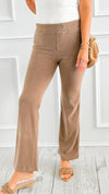 Midnight Whisper Bootcut Pants - Mocha-170 Bottoms-IRIS-Coastal Bloom Boutique, find the trendiest versions of the popular styles and looks Located in Indialantic, FL