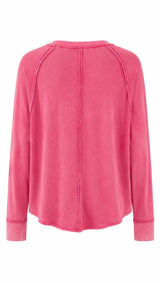 Mineral Wash Raglan Sleeve Top