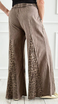 Mineral Washed Leopard Print Flare Pants-100 Pants-j.her-Coastal Bloom Boutique, find the trendiest versions of the popular styles and looks Located in Indialantic, FL