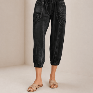 Mineral Washed Seam Detail Jogger Pants