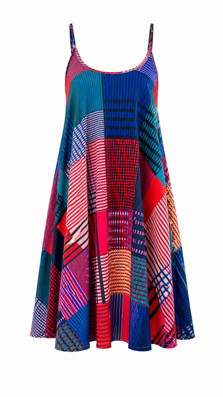 Mixed Print A-Line Dress