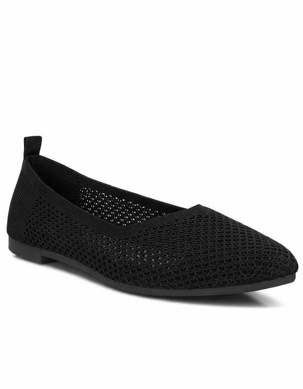 Modern Classic Knit Ballet Flats - Black