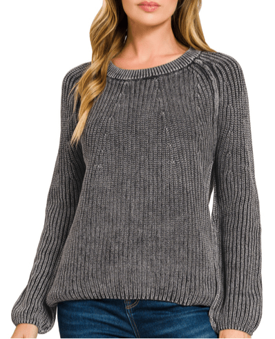 Modern Ease Knit Sweater - Black-140 Sweaters-Zenana-Coastal Bloom Boutique, find the trendiest versions of the popular styles and looks Located in Indialantic, FL