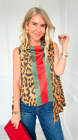 Modern Edge Printed Italian Top - Bougie Leopard