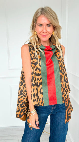 Modern Edge Printed Italian Top - Bougie Leopard