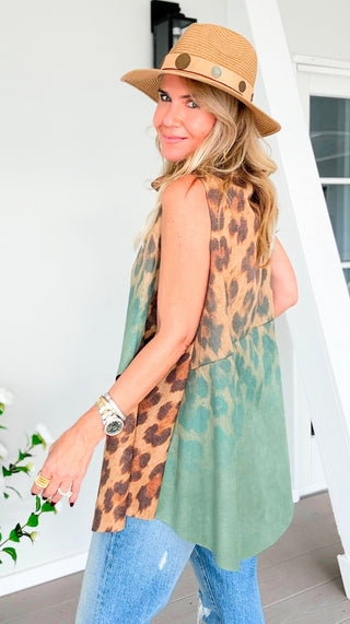 Modern Edge Printed Italian Top - Ombre Leopard