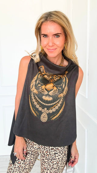 Modern Edge Printed Italian Top - Tiger