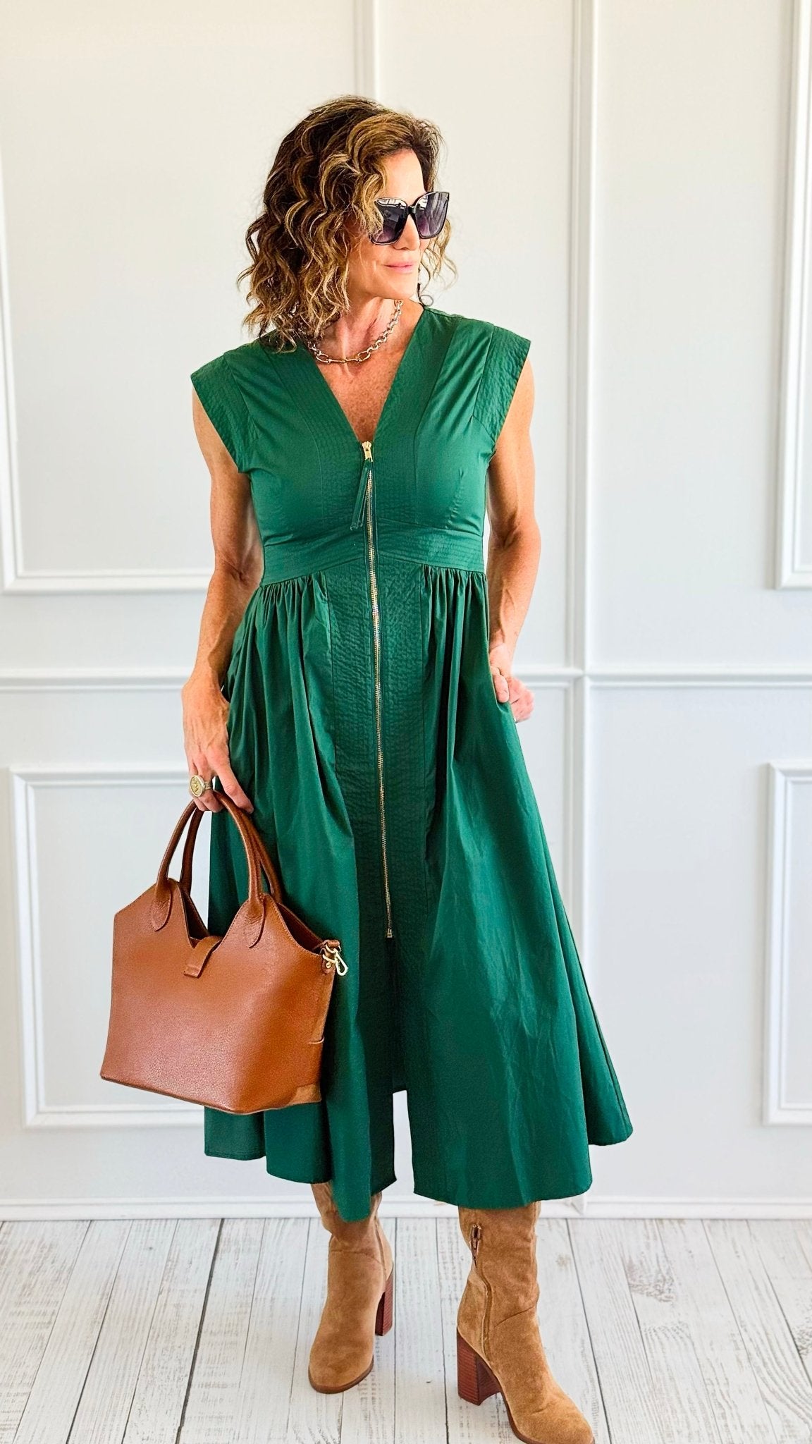 Modern Grace Midi Dress-200 Dresses/Jumpsuits/Rompers-entro-Coastal Bloom Boutique, find the trendiest versions of the popular styles and looks Located in Indialantic, FL