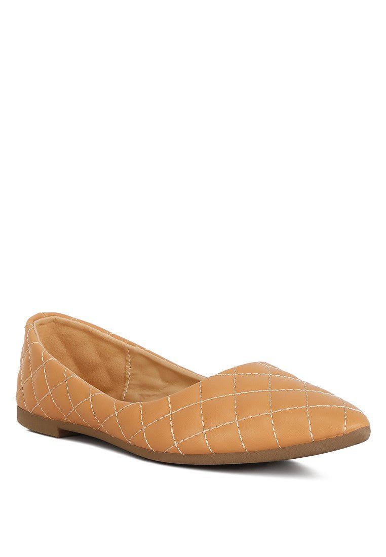 Modern Grace Quilted Flats - Beige