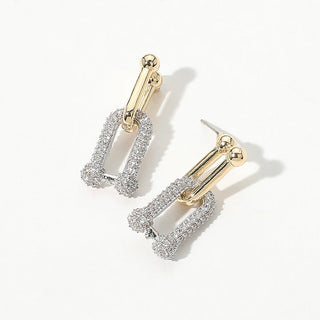 Modern Micropave Horseshoe Earrings
