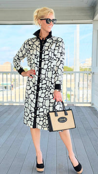 Modern Mosaic Button-Down Dress