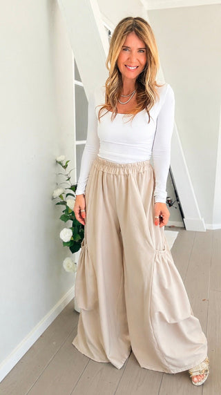 Moon Big Pocket Italian Pants- Beige
