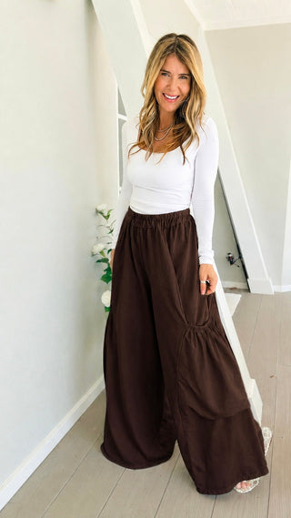 Moon Big Pocket Italian Pants - Chocolate