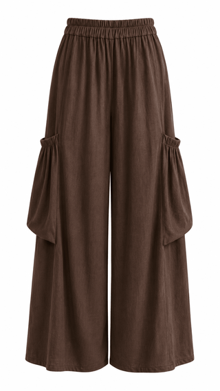 Moon Big Pocket Italian Pants - Chocolate
