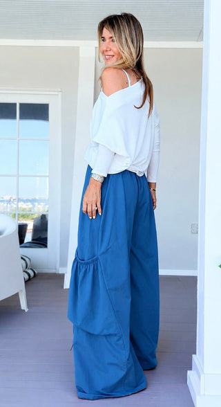 Moon Big Pocket Italian Pants - Cobalt Blue