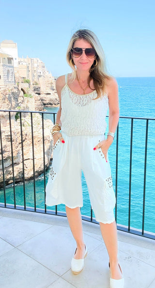 Moonlight & Lace Italian Tank - Beige