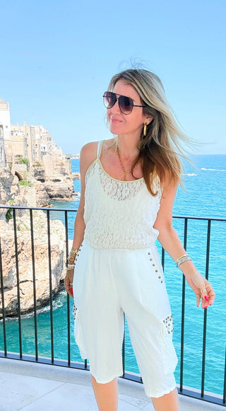 Moonlight & Lace Italian Tank - Beige