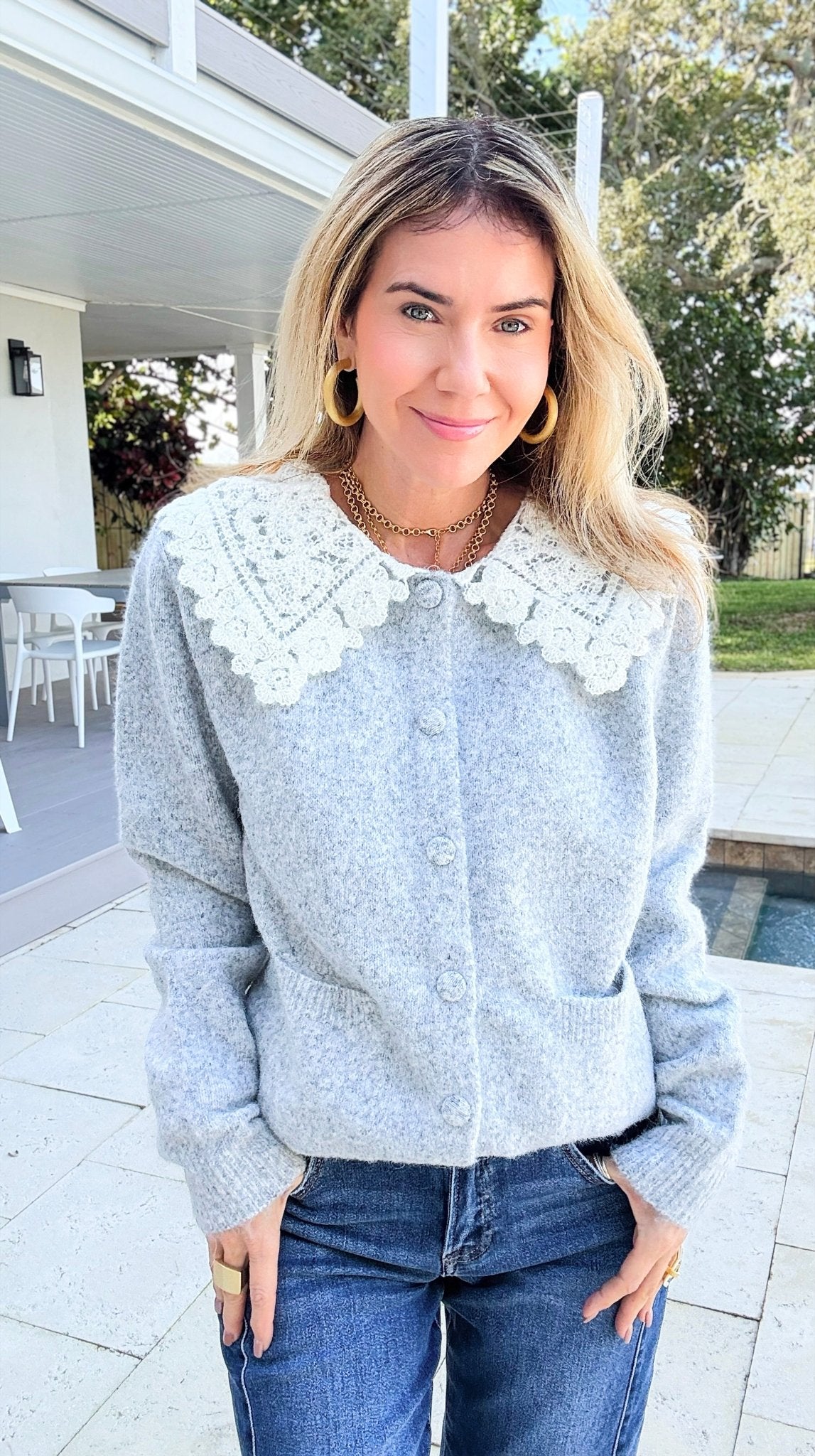 Moonlit Lace Dream Knit Cardigan